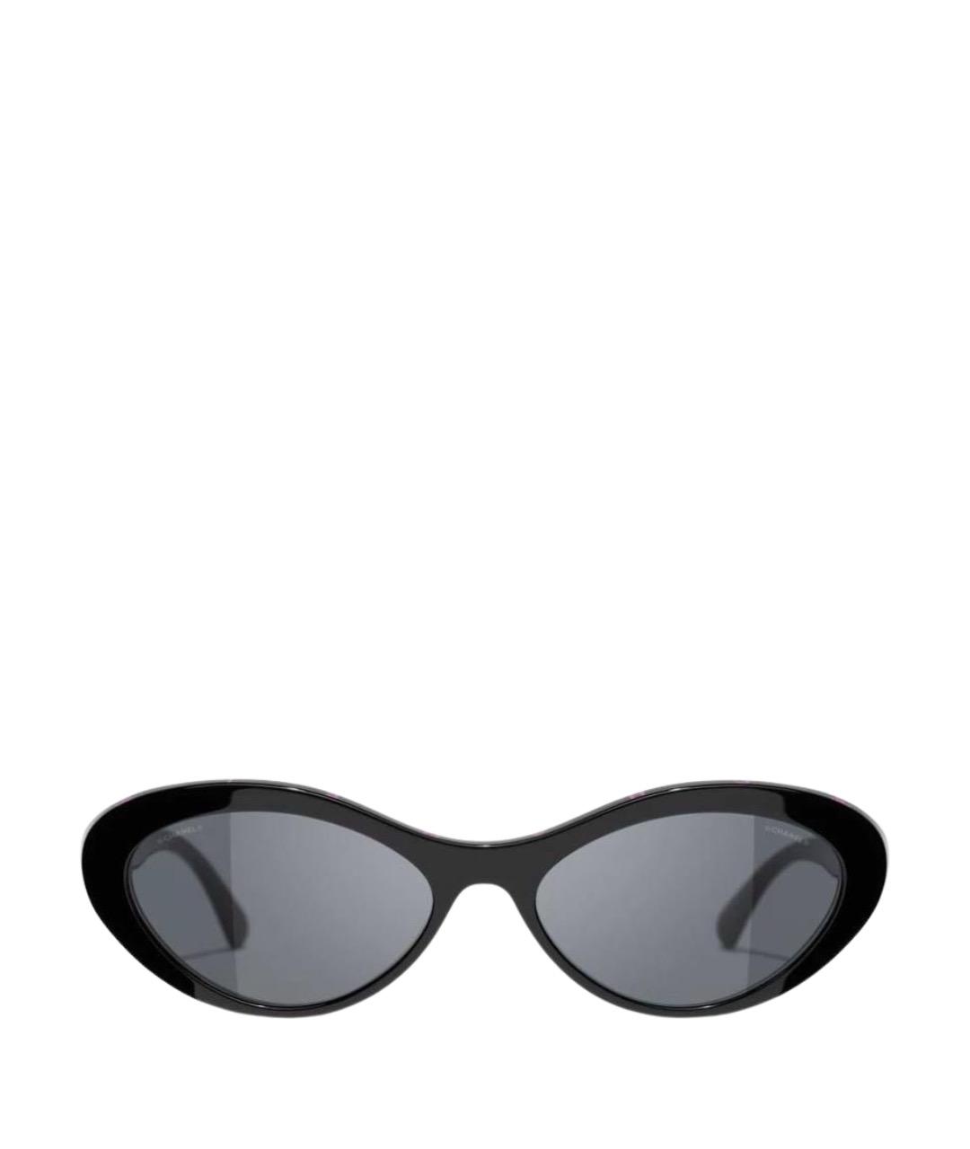 CHANEL Черные пластиковые солнцезащитные очки, фото 1