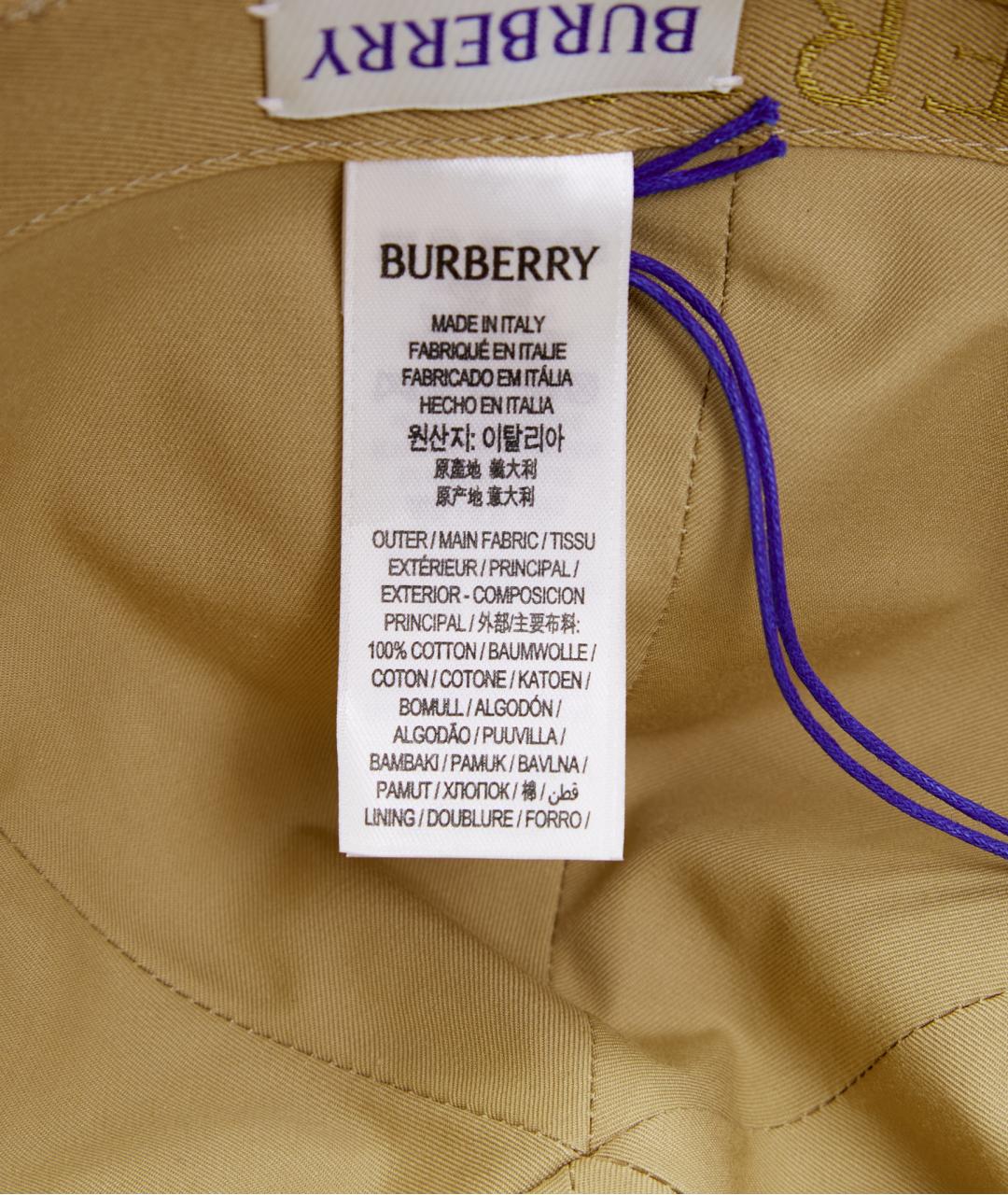 BURBERRY Бежевая хлопковая кепка, фото 5