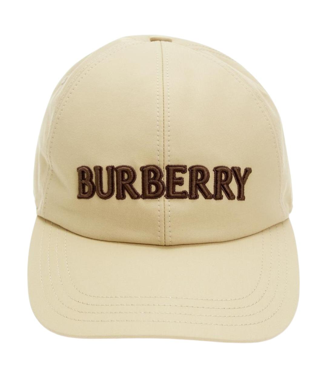 BURBERRY Бежевая хлопковая кепка, фото 1