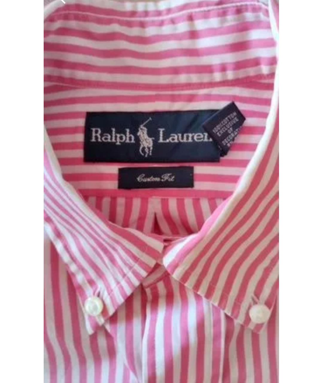 RALPH LAUREN Розовая хлопковая кэжуал рубашка, фото 2