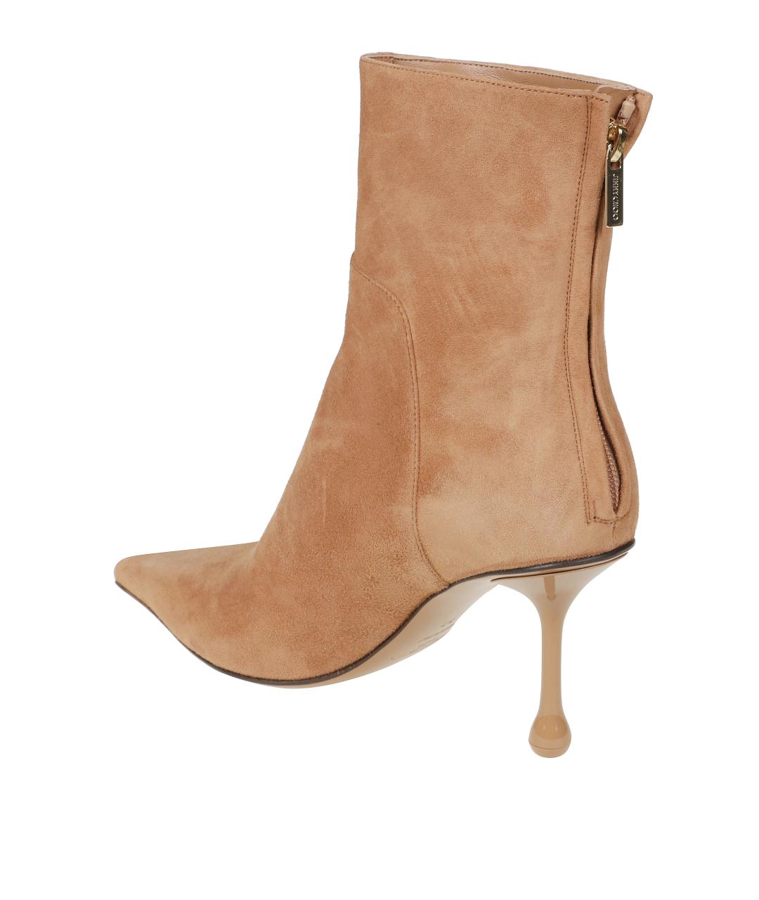JIMMY CHOO Бежевые кожаные ботильоны, фото 3