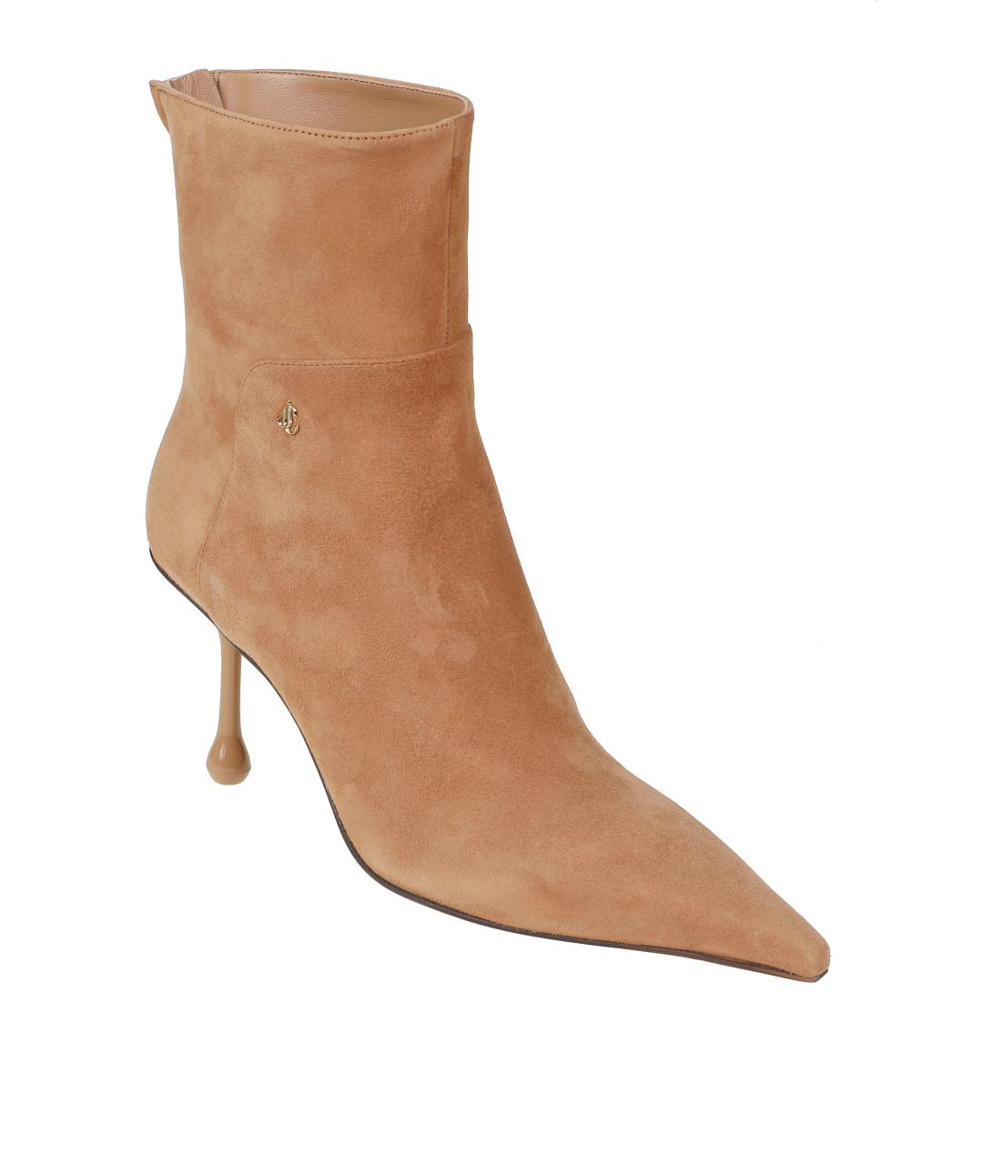 JIMMY CHOO Бежевые кожаные ботильоны, фото 2
