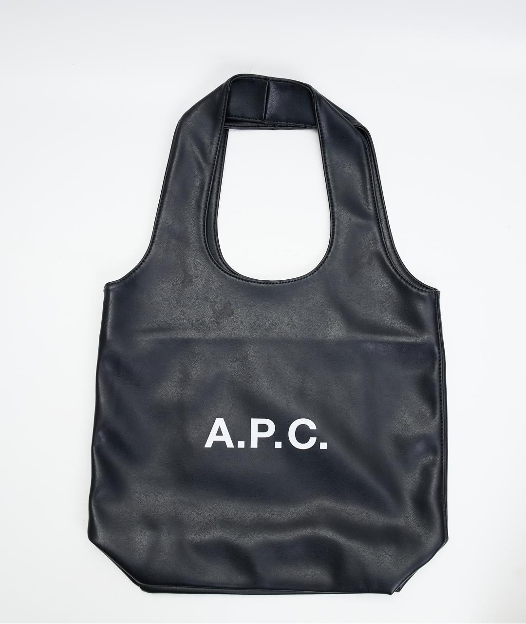 A.P.C. Черная сумка тоут из искусственной кожи, фото 3
