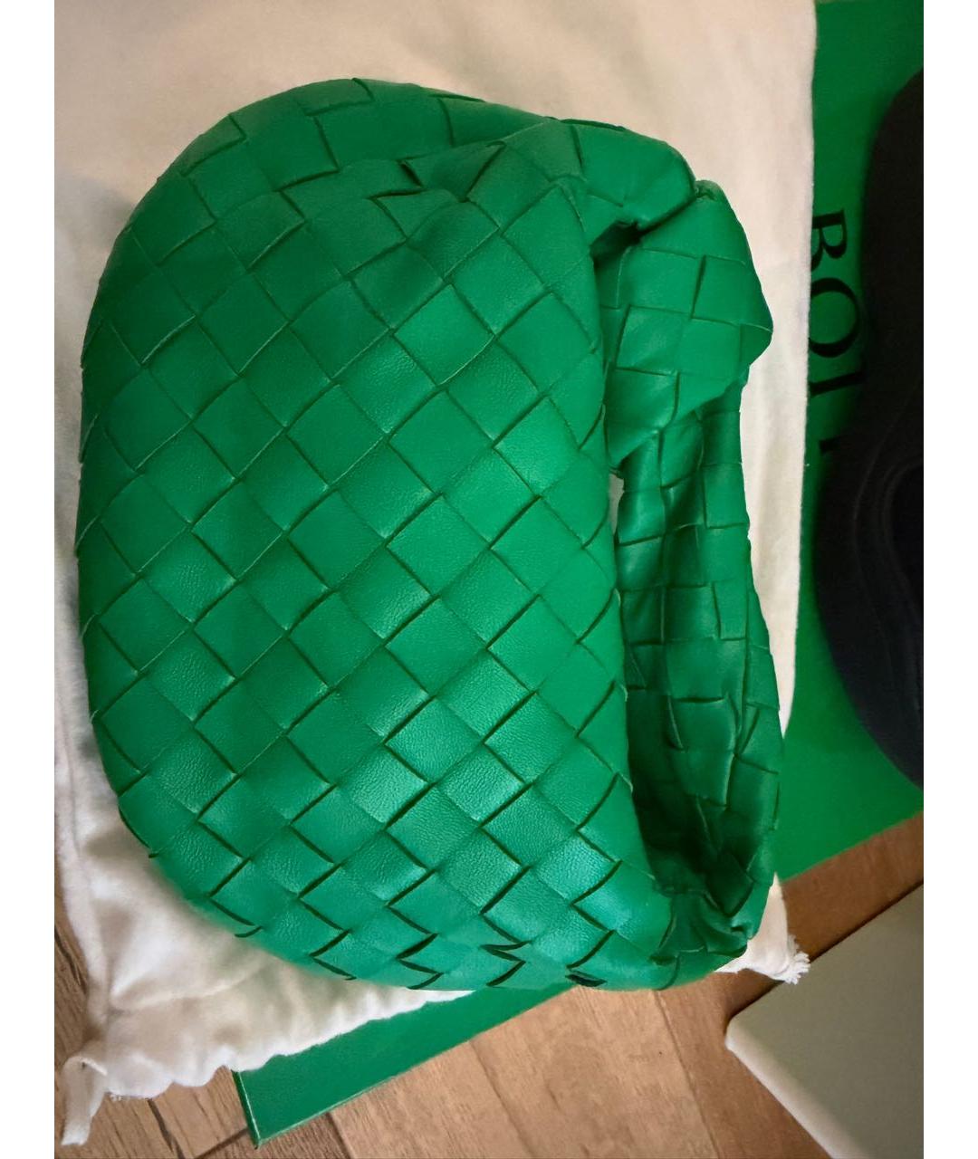 BOTTEGA VENETA Зеленая кожаная сумка с короткими ручками, фото 2