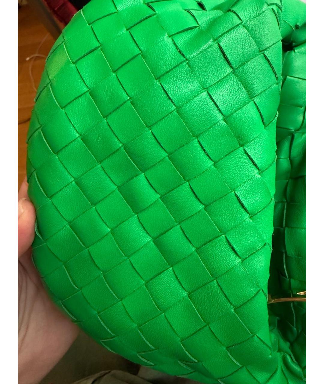 BOTTEGA VENETA Зеленая кожаная сумка с короткими ручками, фото 4