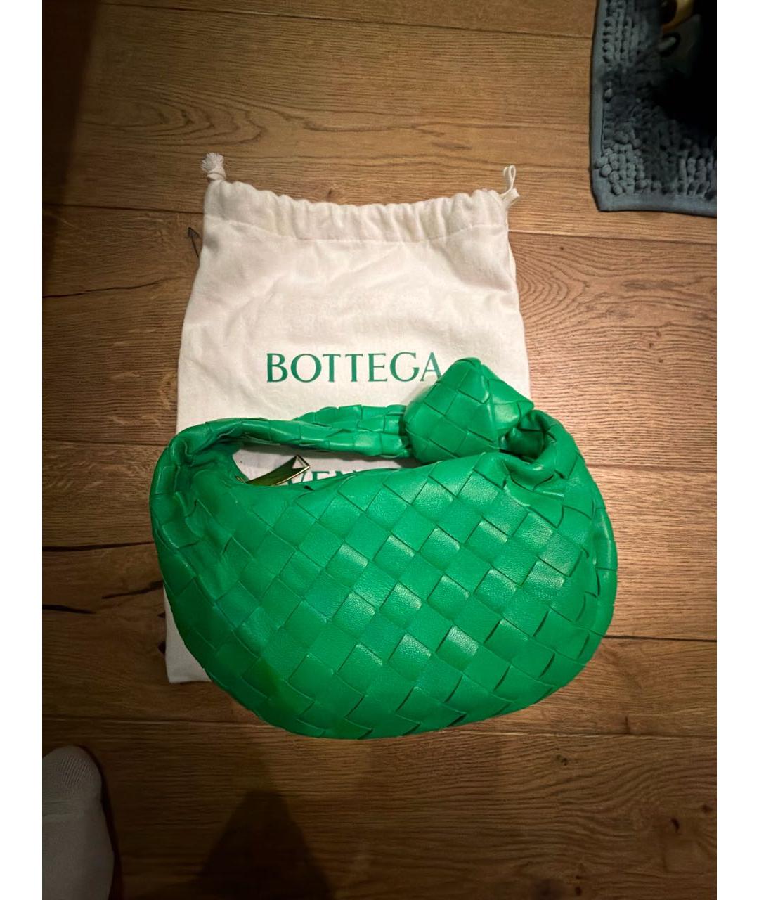 BOTTEGA VENETA Зеленая кожаная сумка с короткими ручками, фото 7