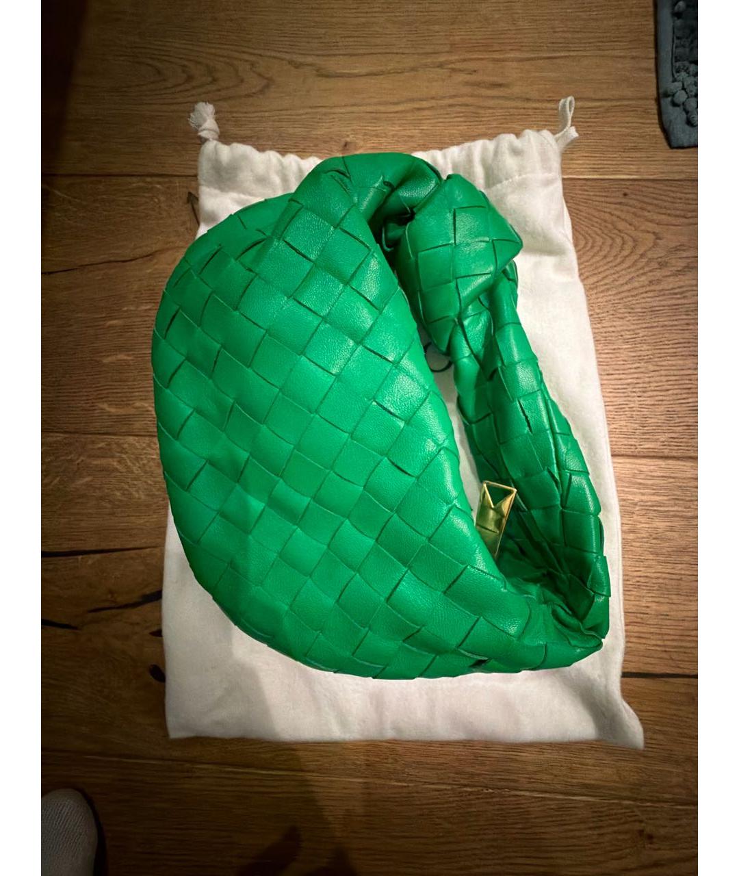 BOTTEGA VENETA Зеленая кожаная сумка с короткими ручками, фото 8