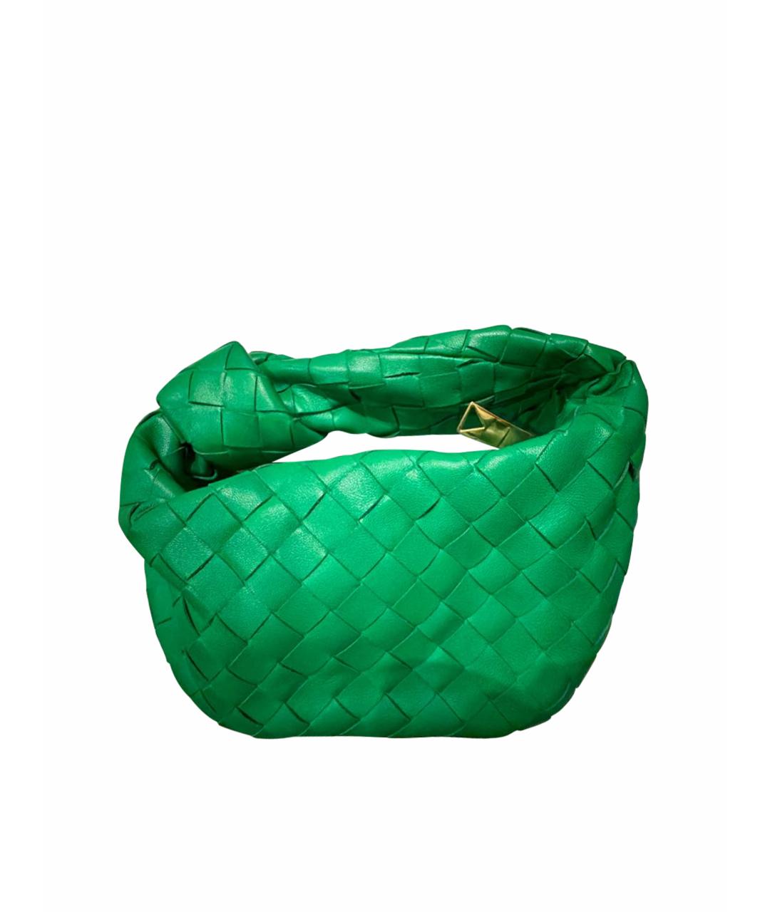 BOTTEGA VENETA Зеленая кожаная сумка с короткими ручками, фото 1