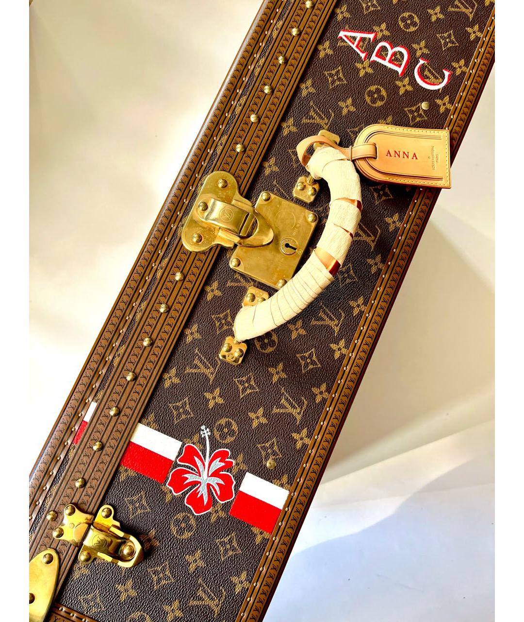 LOUIS VUITTON Коричневый чемодан из канвы, фото 3
