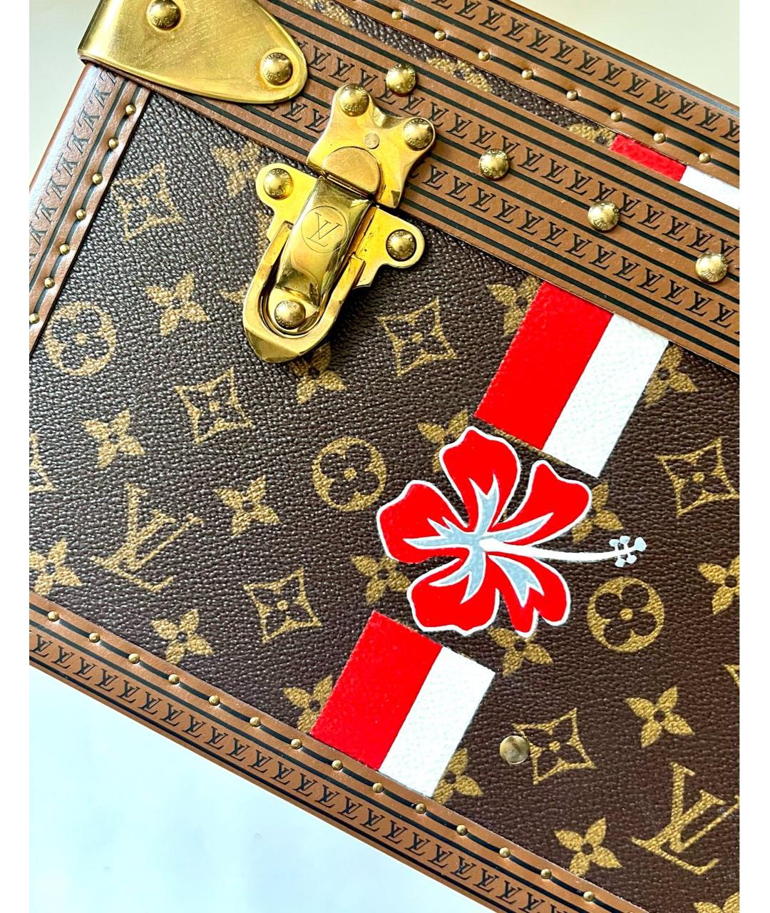 LOUIS VUITTON Коричневый чемодан из канвы, фото 6
