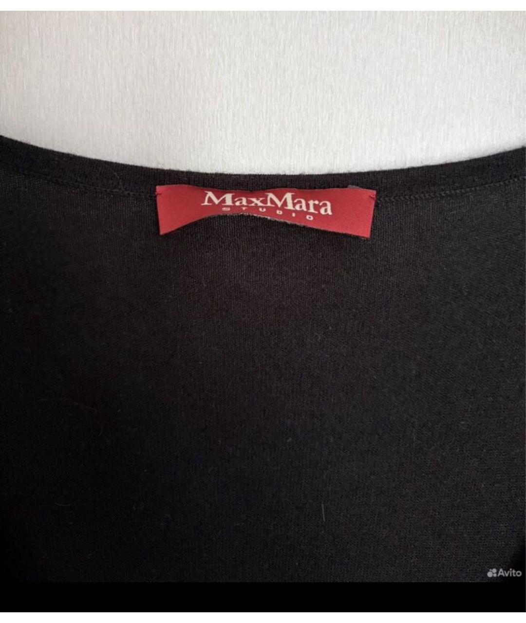 MAX MARA STUDIO Черное шелковое повседневное платье, фото 3