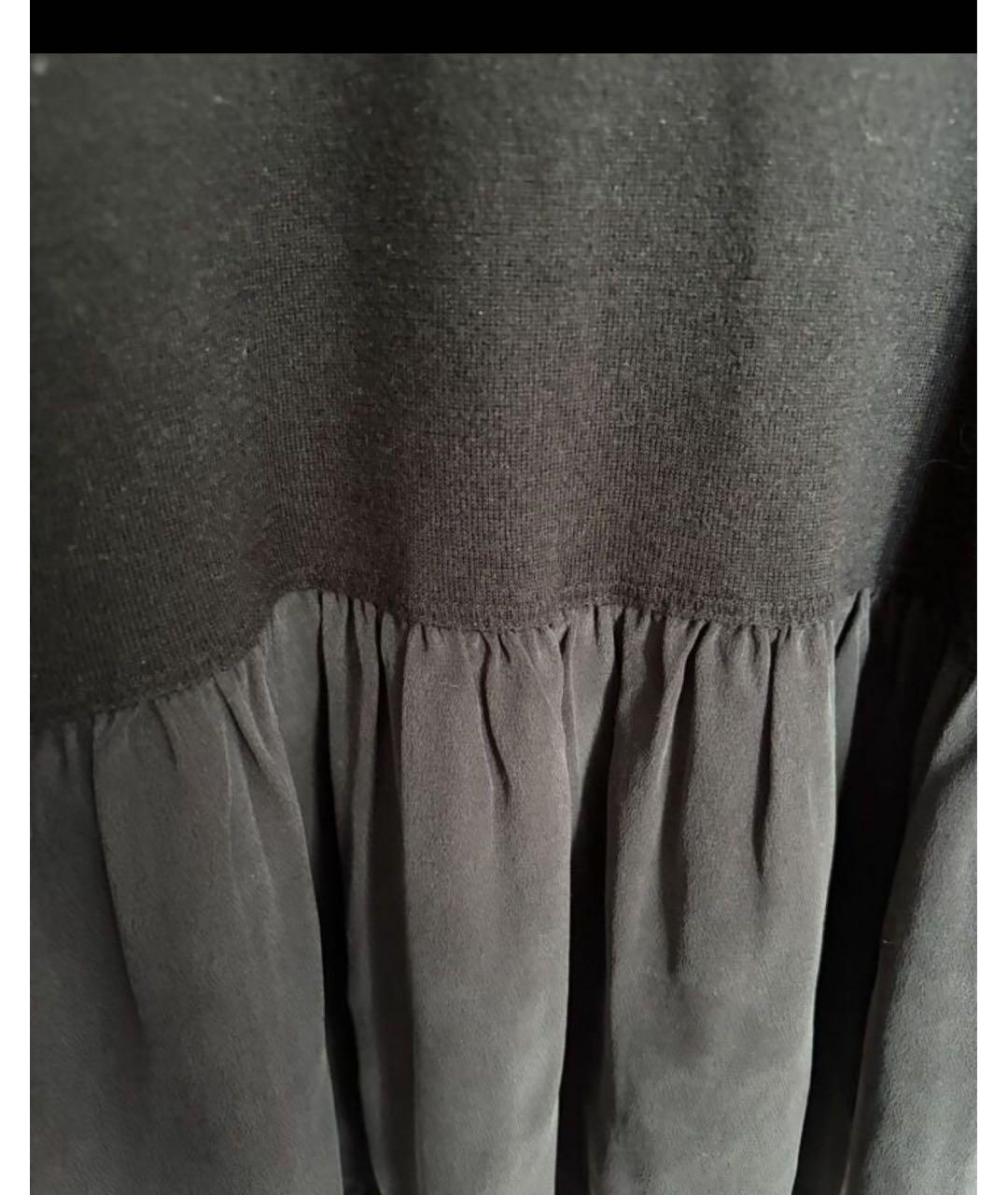 MAX MARA STUDIO Черное шелковое повседневное платье, фото 4