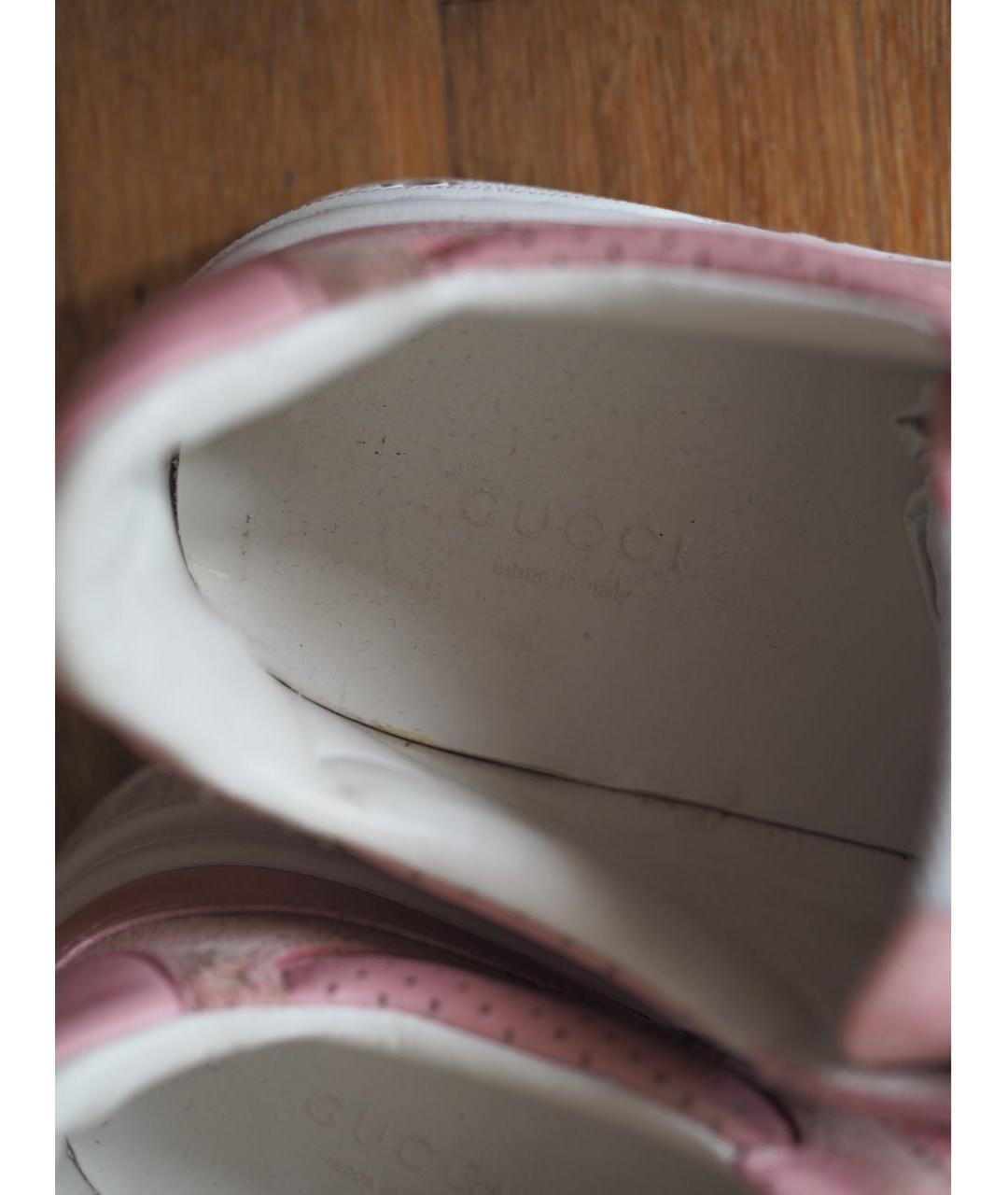 GUCCI Розовые кожаные кроссовки, фото 3