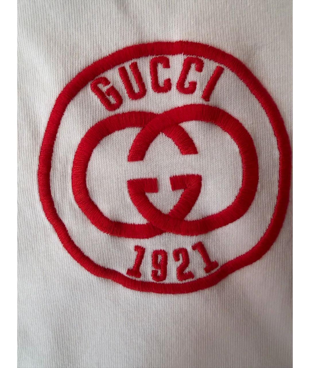 GUCCI Белая хлопковая футболка, фото 6