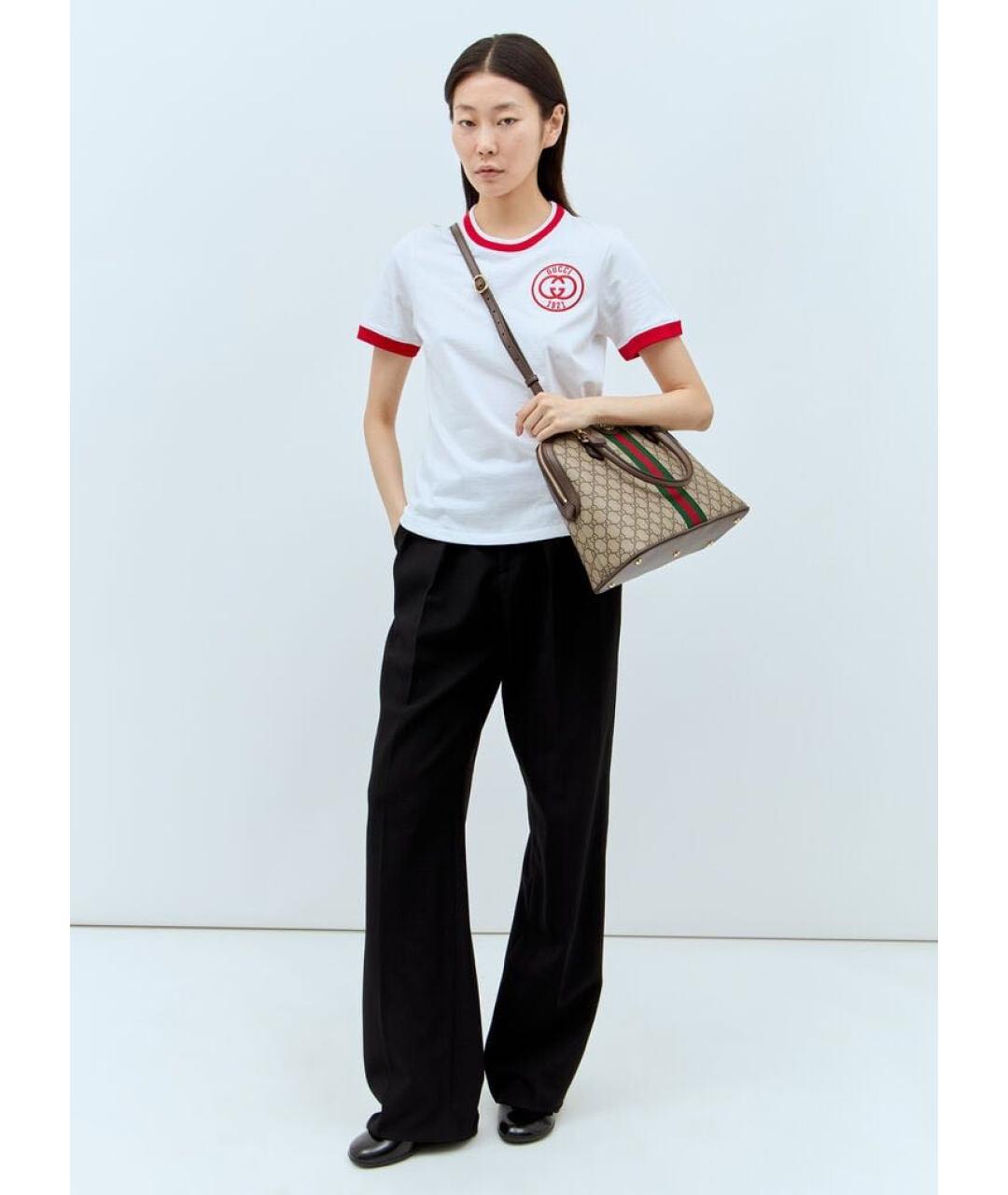 GUCCI Белая хлопковая футболка, фото 4
