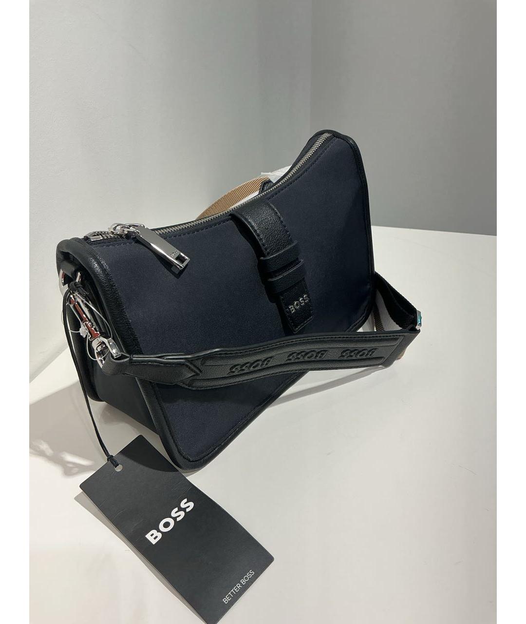 HUGO BOSS Черная тканевая сумка через плечо, фото 3