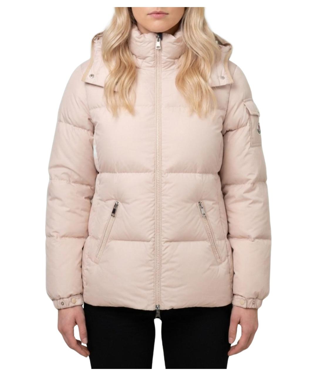 MONCLER Бежевый полиэстеровый пуховик, фото 1