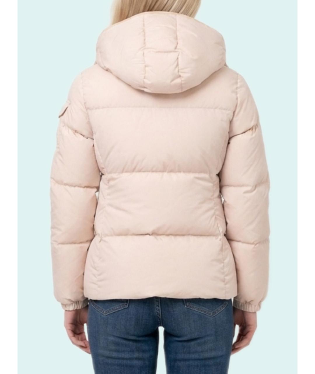 MONCLER Бежевый полиэстеровый пуховик, фото 2