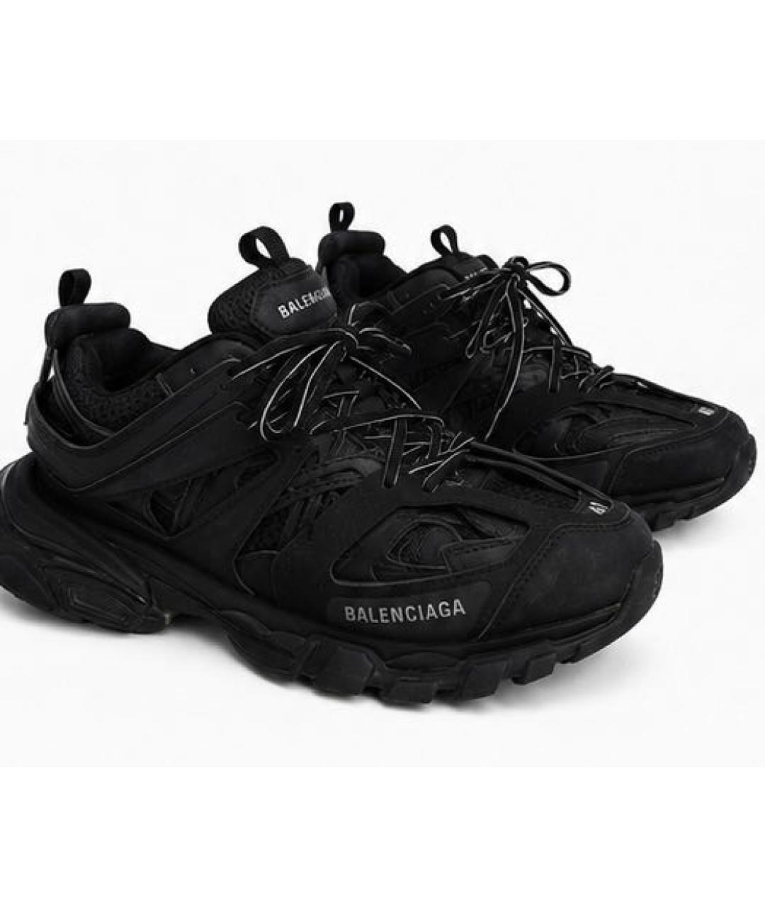 BALENCIAGA Черные кожаные высокие кроссовки / кеды, фото 3