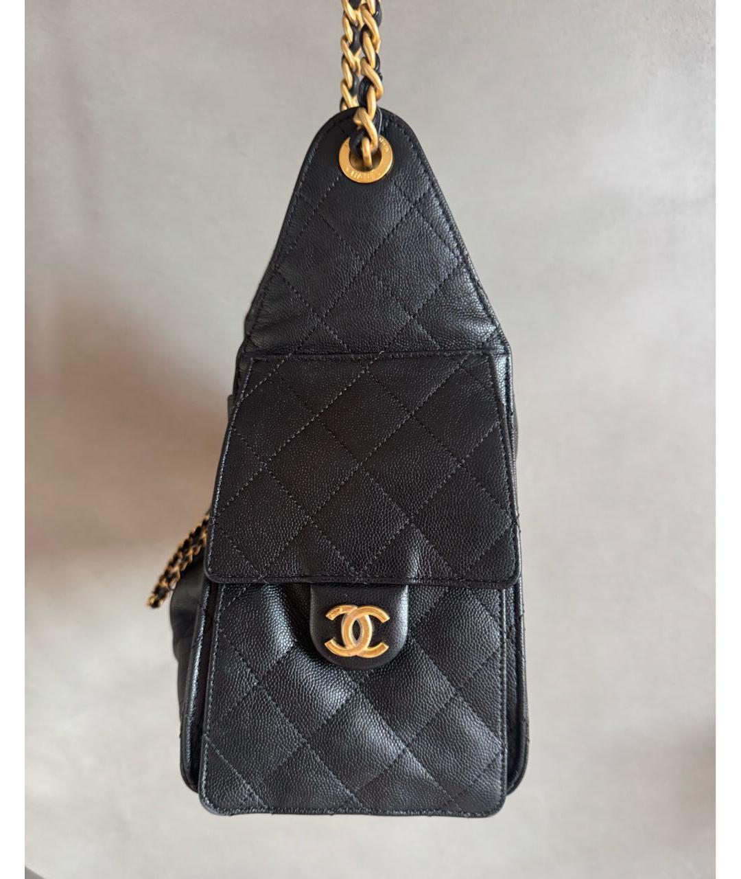 CHANEL Черная кожаная сумка через плечо, фото 4