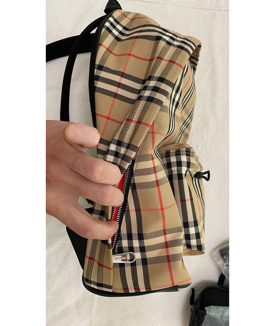 BURBERRY Бежевый нейлоновый рюкзак, фото 3