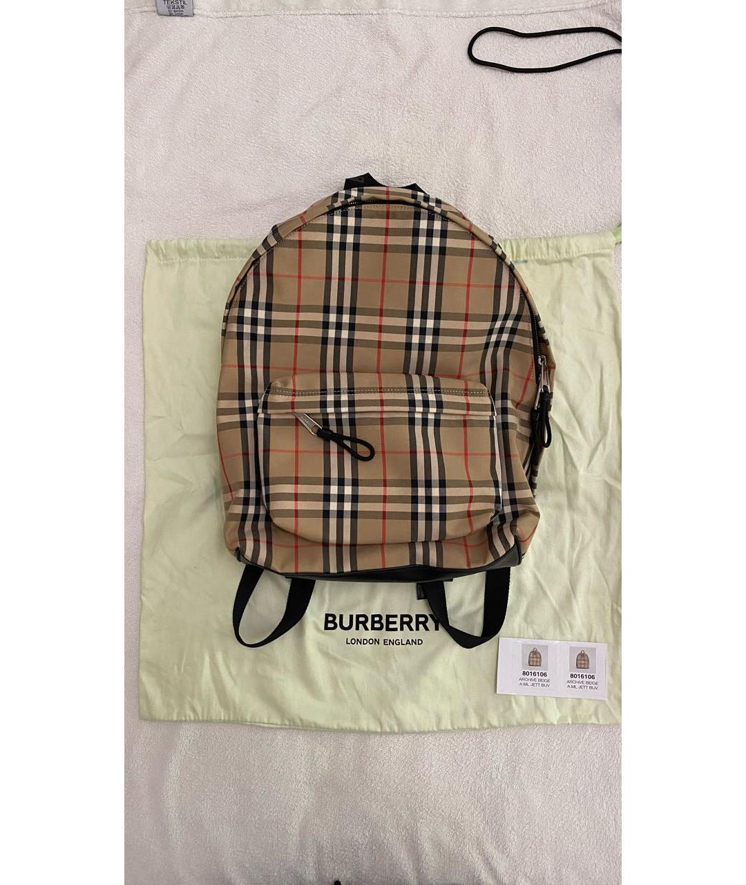 BURBERRY Бежевый нейлоновый рюкзак, фото 2