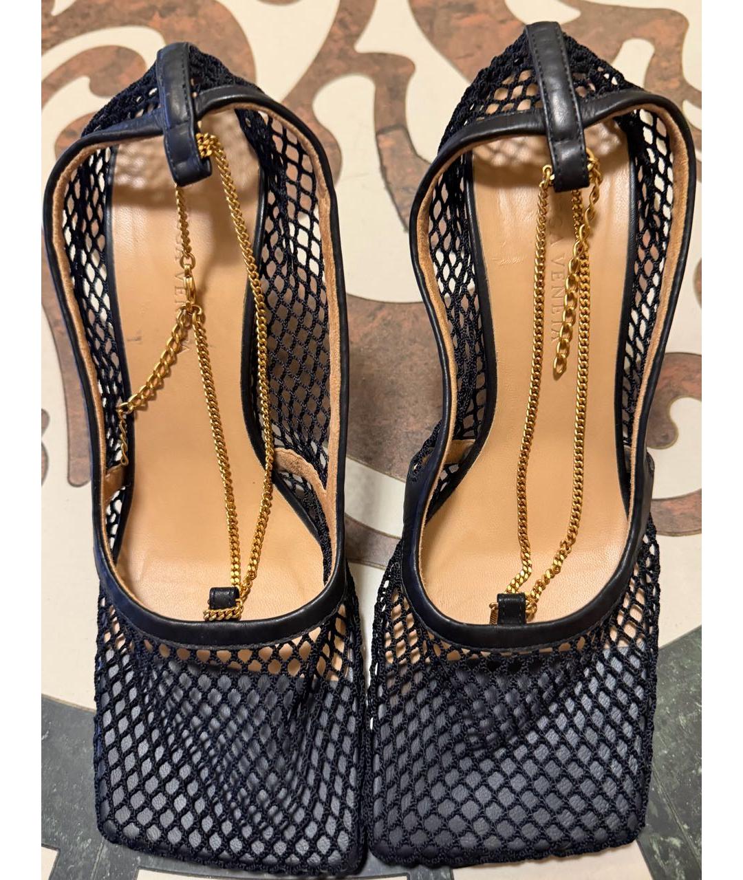BOTTEGA VENETA Черные кожаные босоножки, фото 2