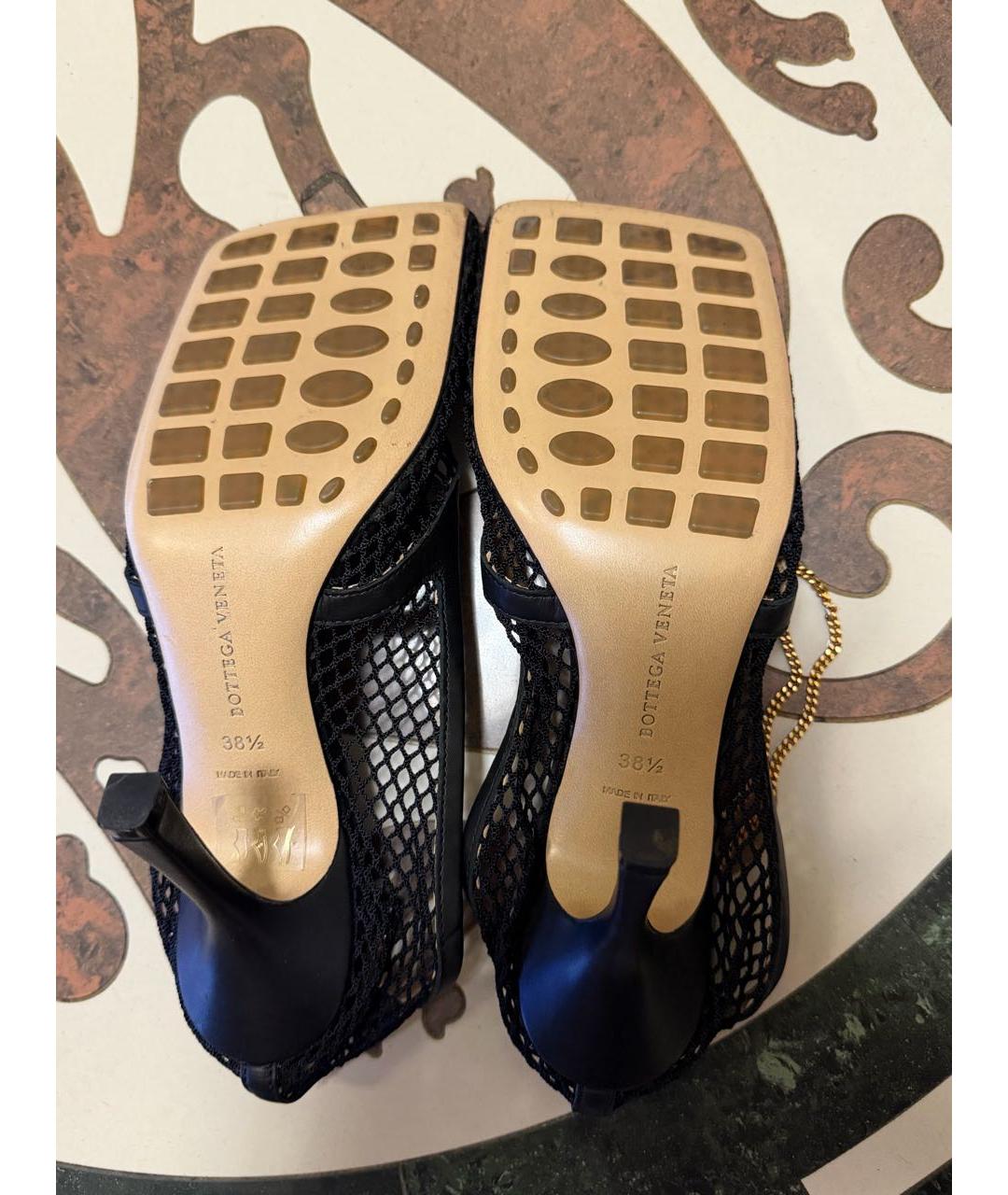 BOTTEGA VENETA Черные кожаные босоножки, фото 4