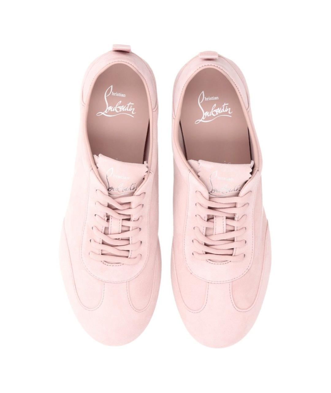 CHRISTIAN LOUBOUTIN Розовые замшевые кроссовки, фото 4