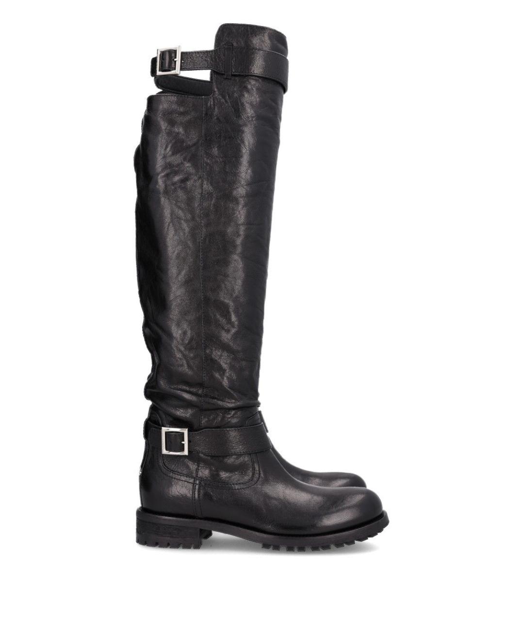JIMMY CHOO Черные кожаные сапоги, фото 1