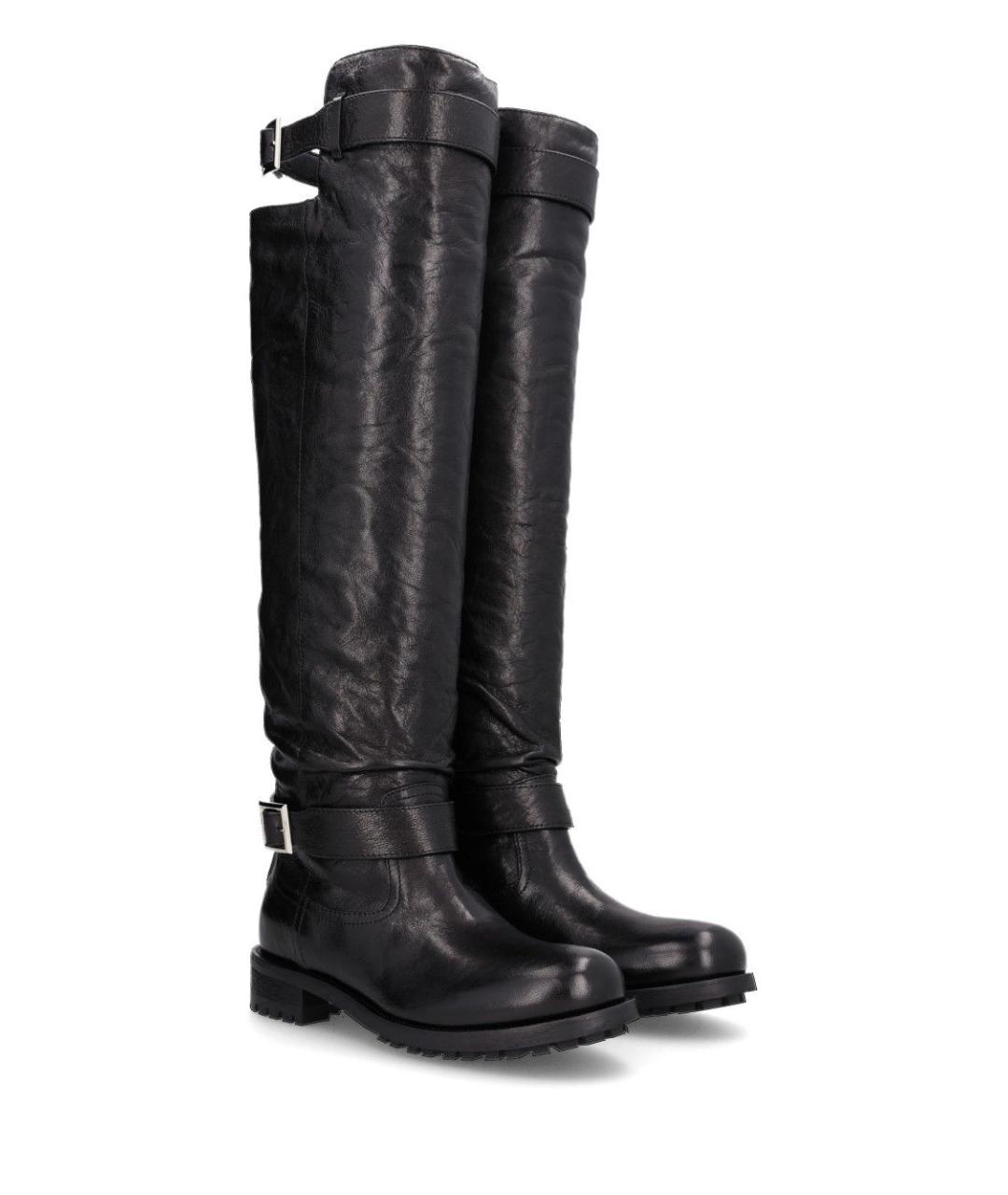 JIMMY CHOO Черные кожаные сапоги, фото 2