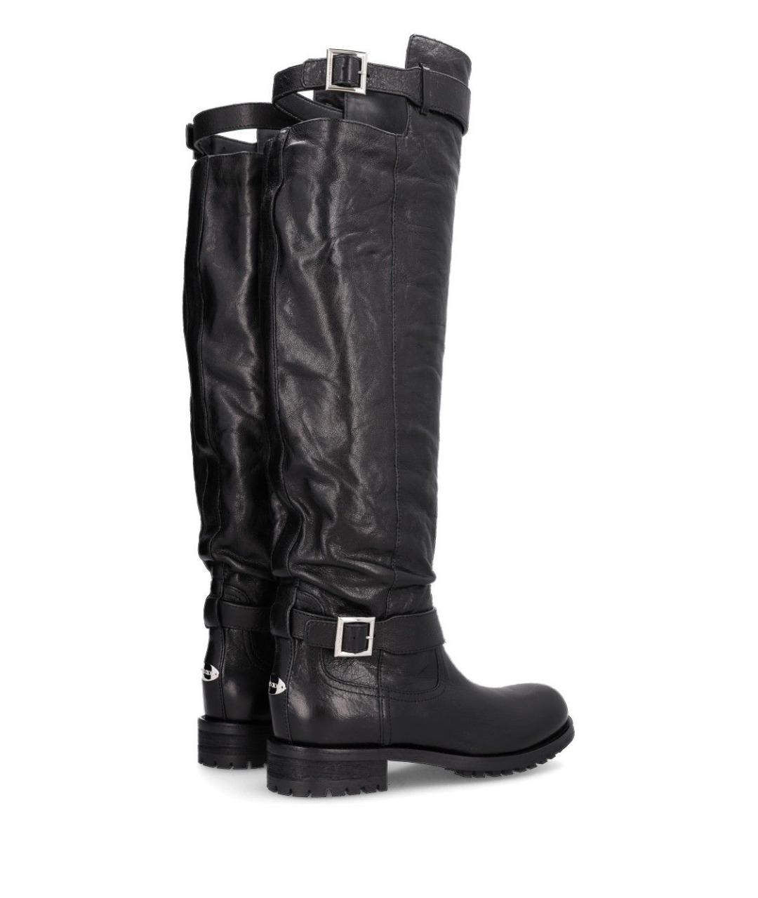 JIMMY CHOO Черные кожаные сапоги, фото 3