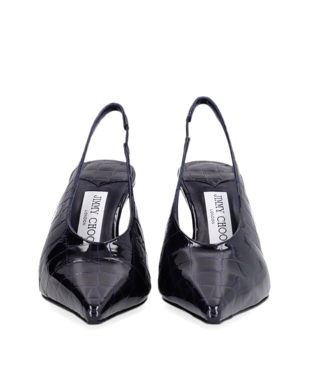 JIMMY CHOO Темно-синие кожаные туфли, фото 5
