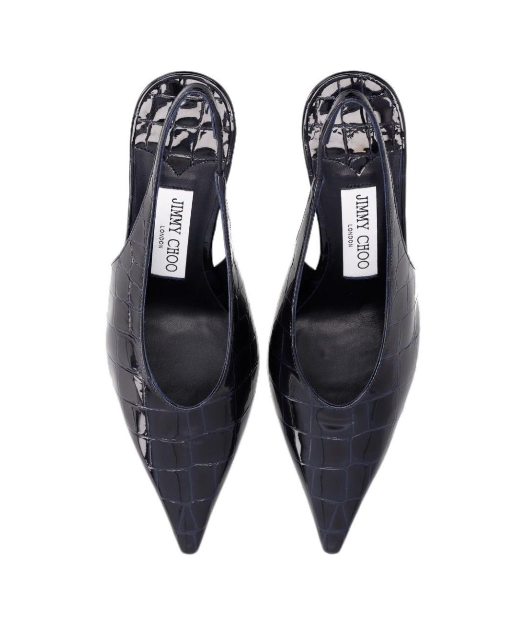 JIMMY CHOO Темно-синие кожаные туфли, фото 4
