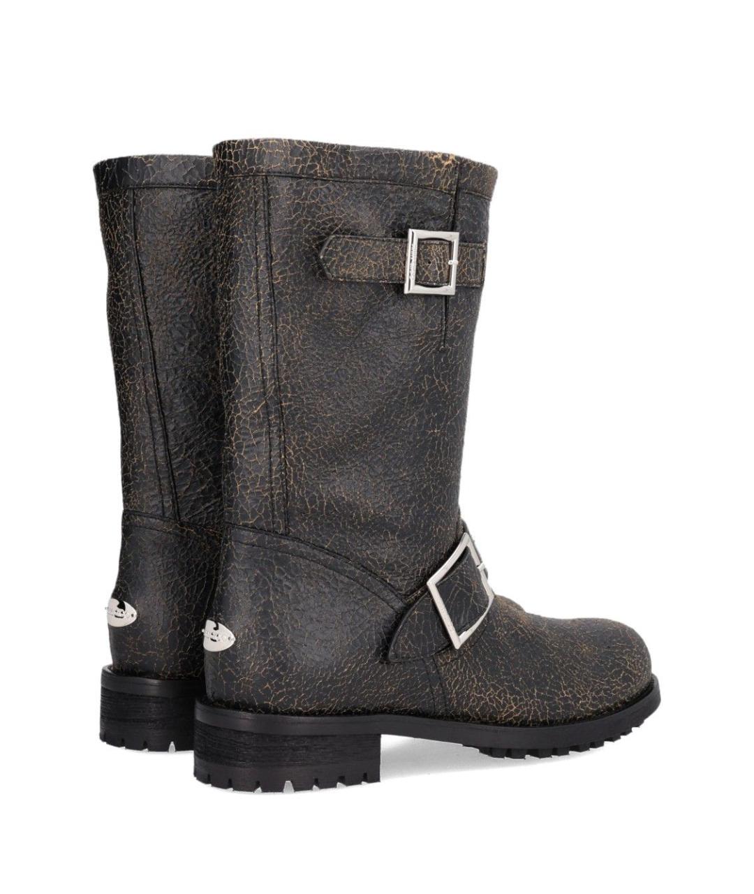 JIMMY CHOO Черные кожаные сапоги, фото 3