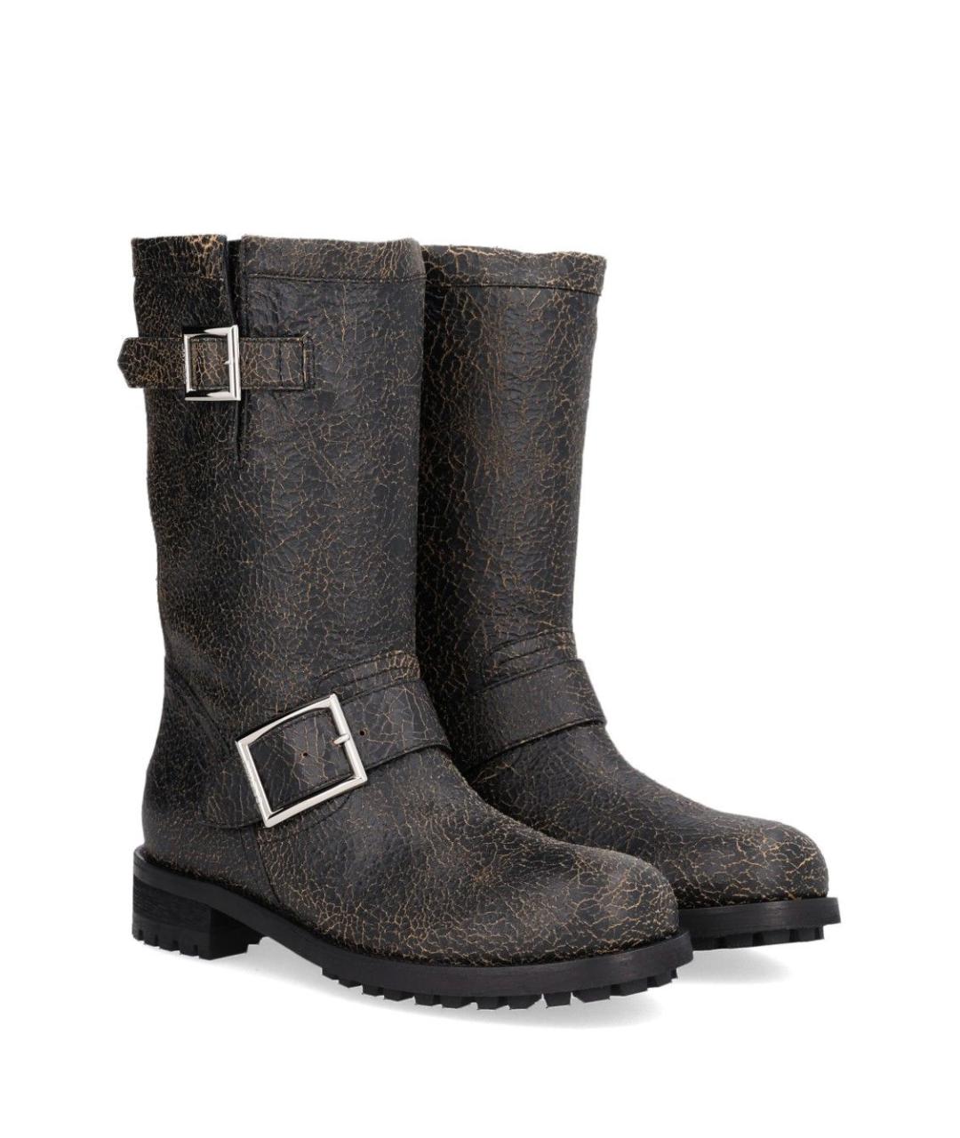 JIMMY CHOO Черные кожаные сапоги, фото 2