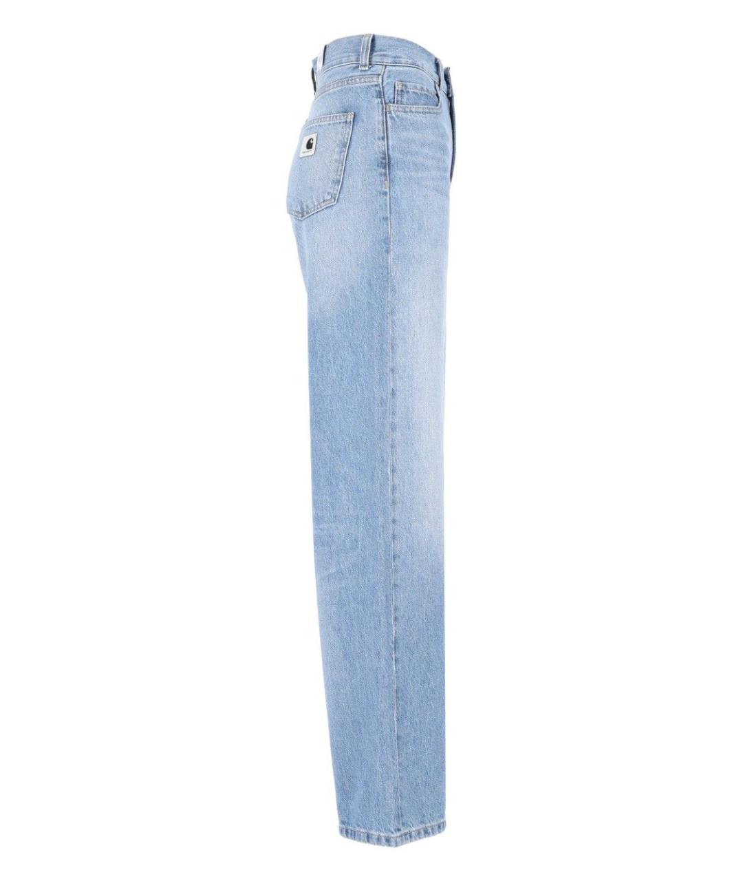 CARHARTT WIP Синие хлопко-полиэстеровые прямые джинсы, фото 3