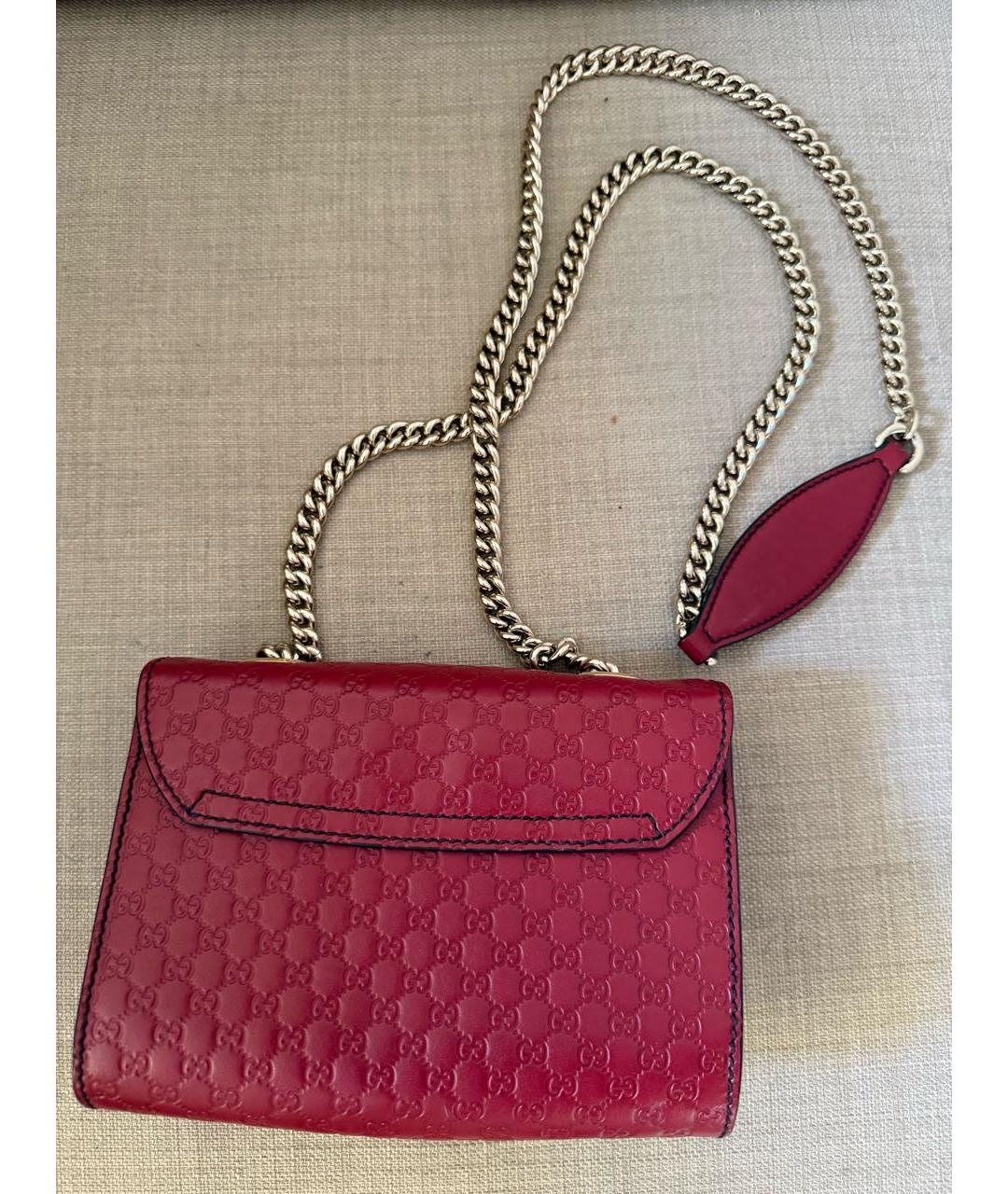 GUCCI Бордовая кожаная сумка через плечо, фото 3