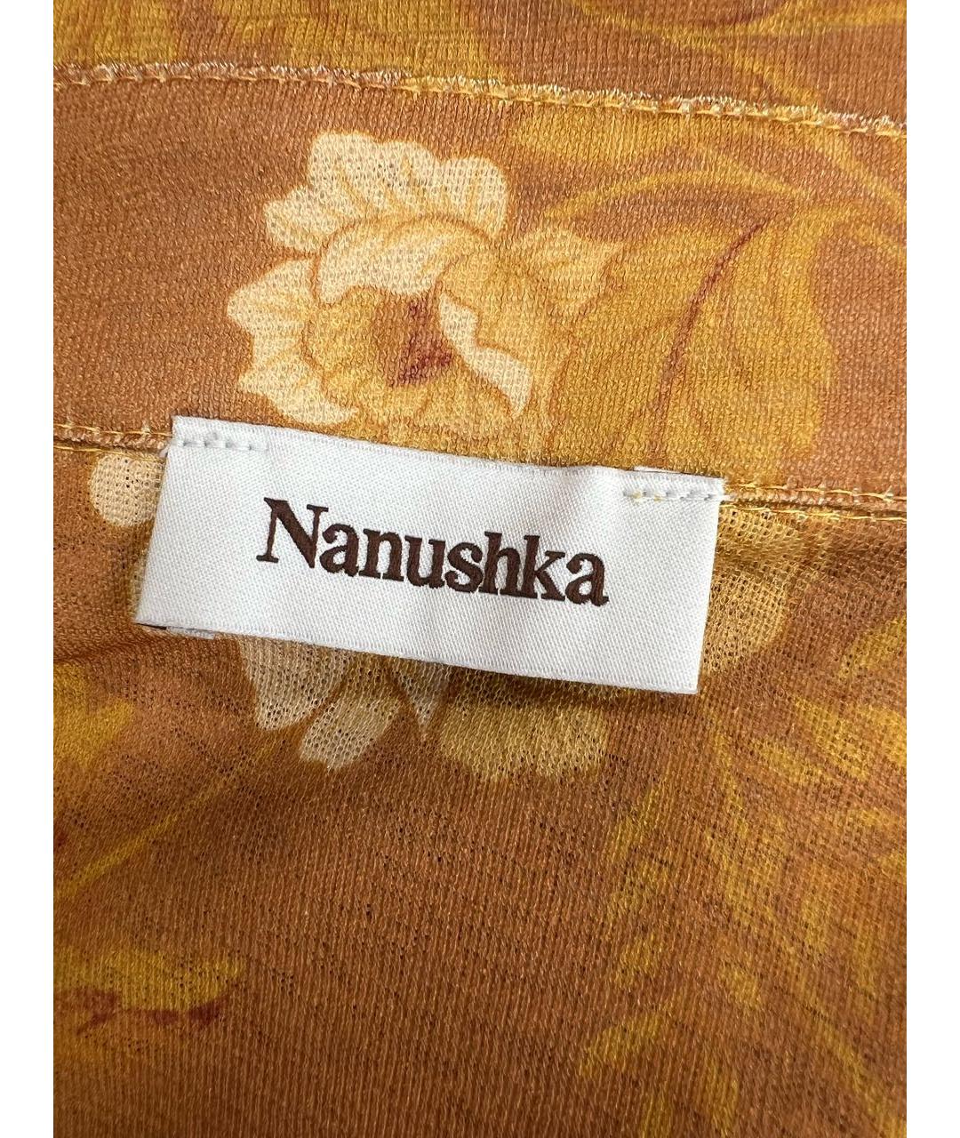 NANUSHKA Оранжевое полиэстеровое повседневное платье, фото 3