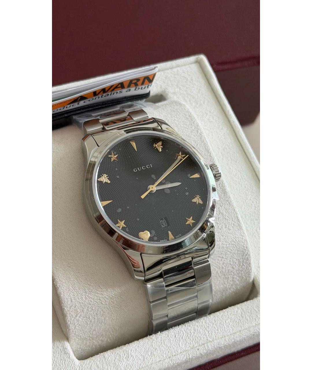 GUCCI Серебряные стальные часы, фото 4