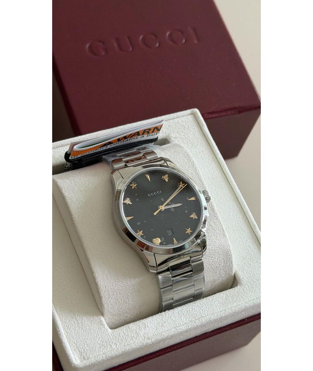GUCCI Серебряные стальные часы, фото 2