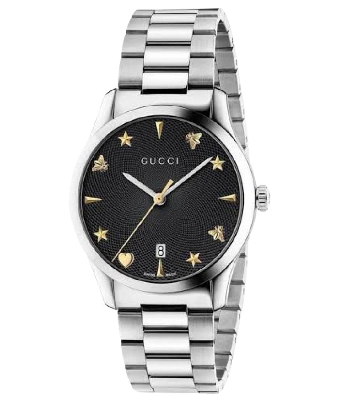 GUCCI Серебряные стальные часы, фото 1