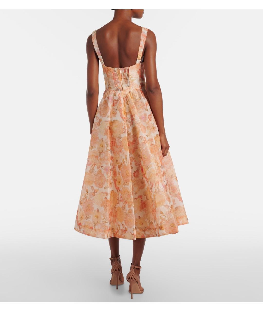 ZIMMERMANN Оранжевое льняное коктейльное платье, фото 6
