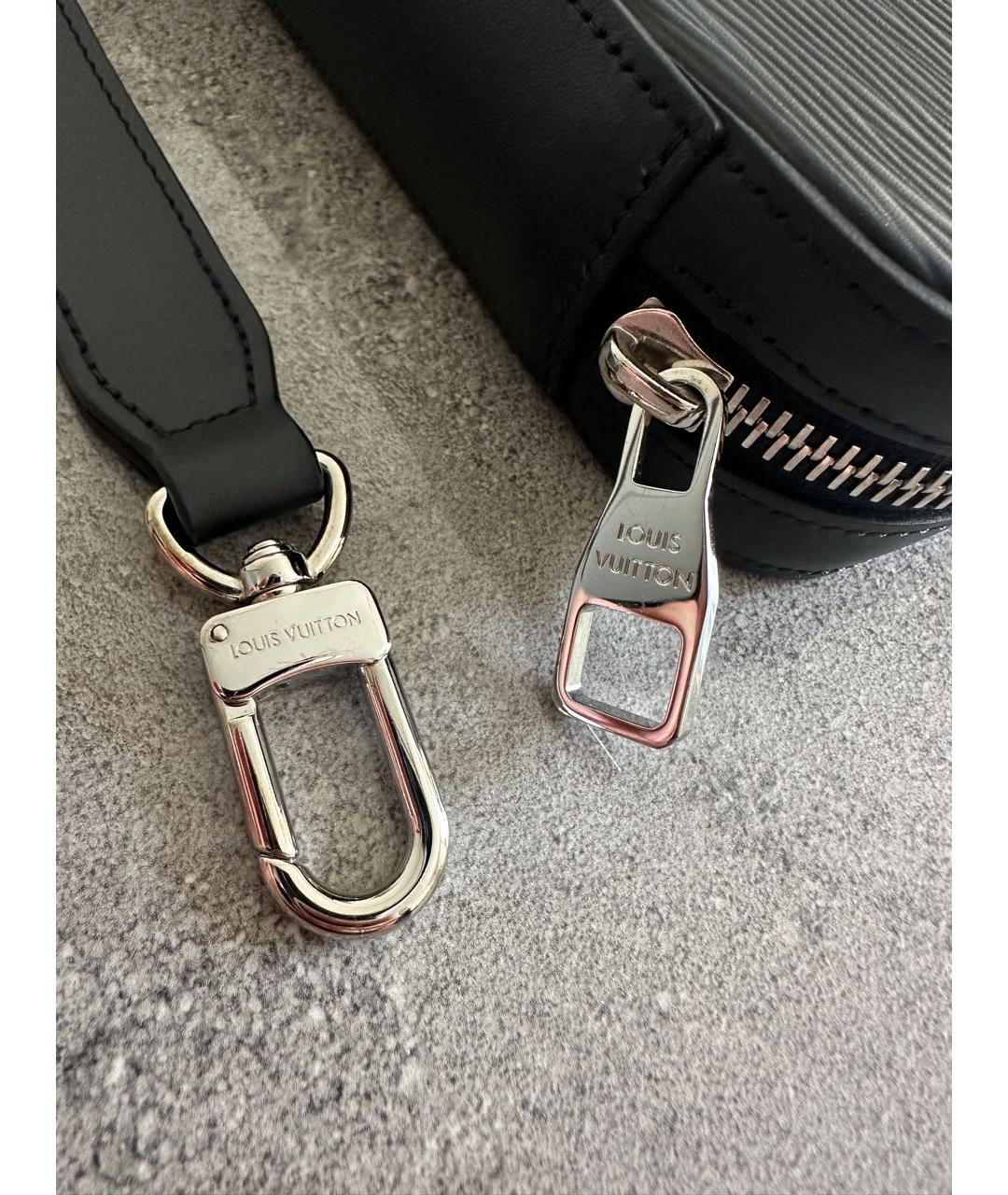 LOUIS VUITTON Черный кожаный кошелек, фото 4