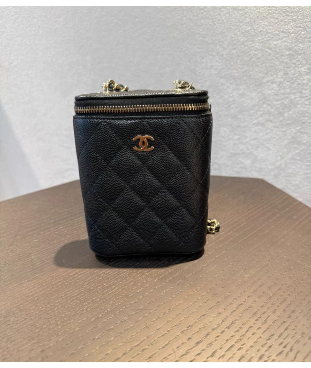 CHANEL Черная кожаная сумка через плечо, фото 6