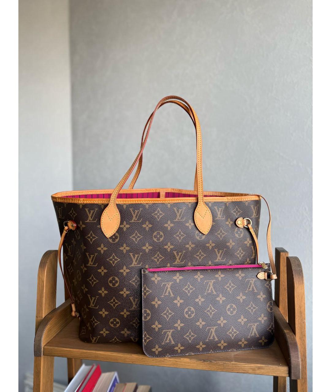 LOUIS VUITTON Коричневая сумка тоут из канвы, фото 9