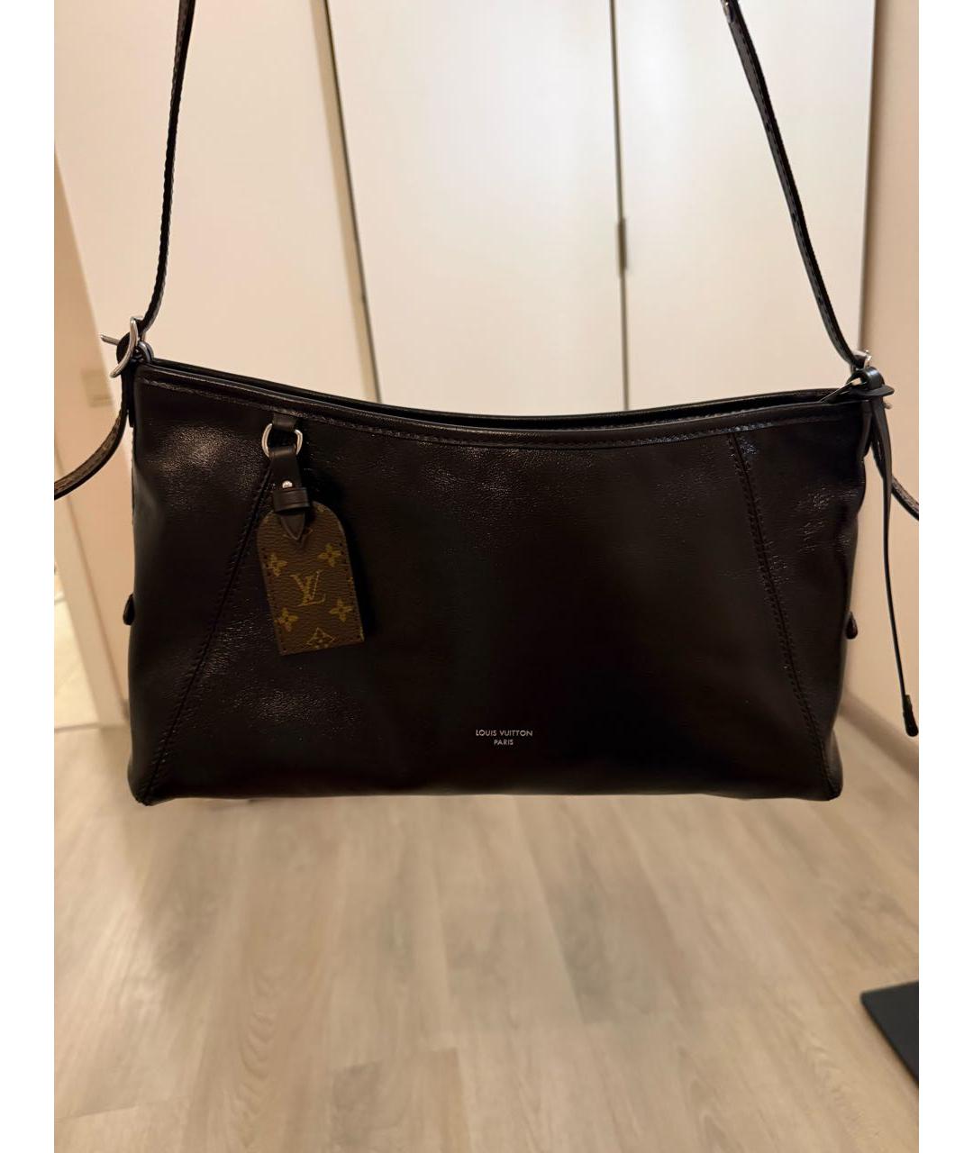 LOUIS VUITTON Черная кожаная сумка через плечо, фото 3