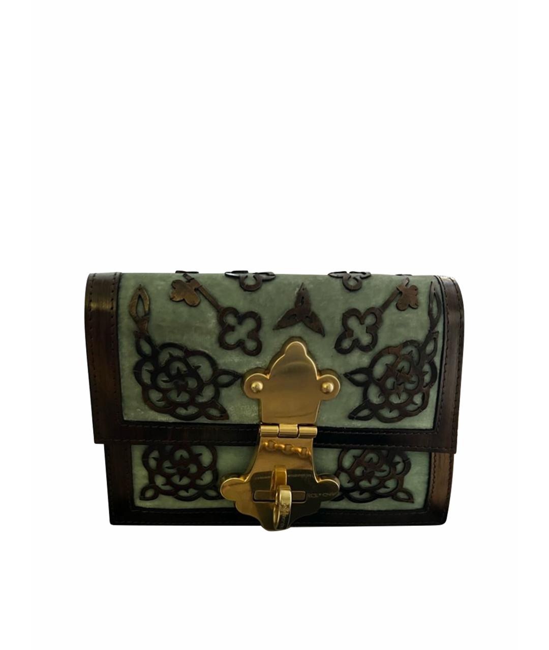 DOLCE&GABBANA Бирюзовая кожаная сумка через плечо, фото 1