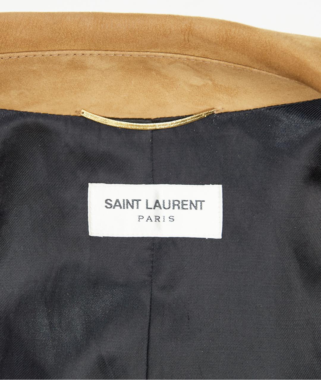 SAINT LAURENT Бежевая замшевая куртка, фото 3