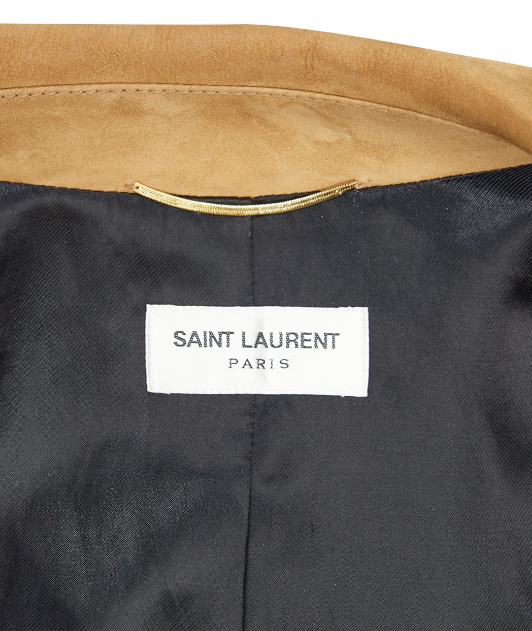 SAINT LAURENT Бежевая замшевая куртка, фото 7